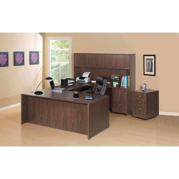 Lorell Bridge, 23.6" D X 29-1/2" H, 47.3" W X 3mm PVC (Edge), Walnut - LLR69981