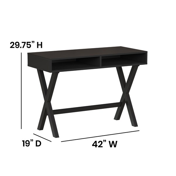 Flash Furniture 29.5 H, 42 W X Melamine, Particleboard, Black - GC-MBLK61-BK-GG