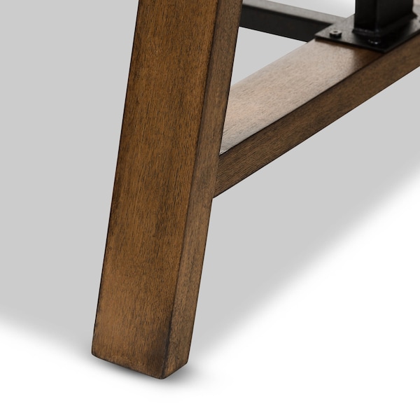 Baxton Studio Nico Metal and Distressed Wood Adjustable Height Work Table - 140-7570
