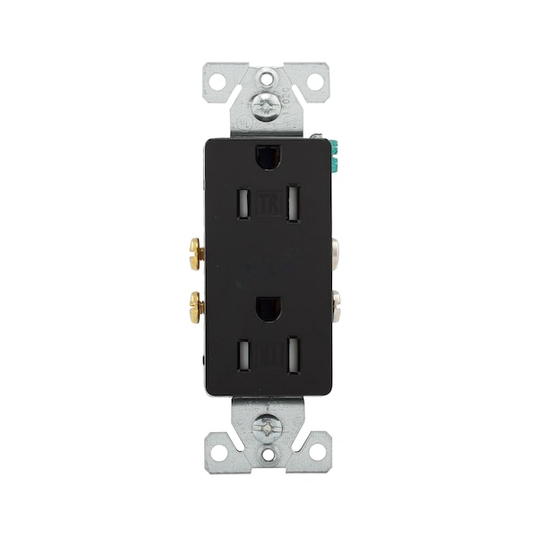 American Imaginations 15 AMP Rectangle Black Electrical Receptacle Plastic-Aluminum - AI-36843