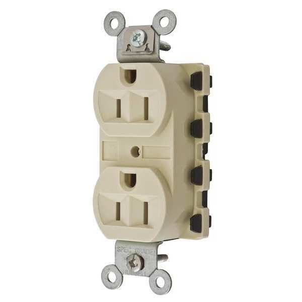 Hubbell 15A Duplex Modular Receptacle 125VAC 5-15R IV - SNAP5262IA