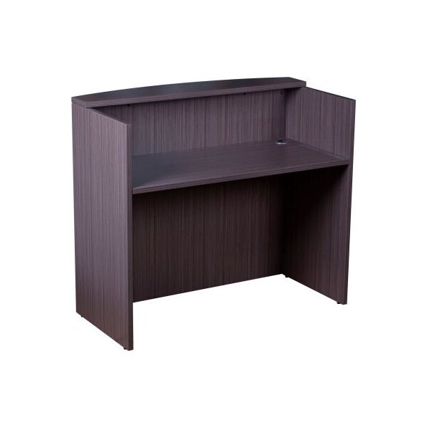 Boss Office Products Boss Glazed Reception Desk - 48inW x 26inD x 41.5inH - Driftwood - N168-DW
