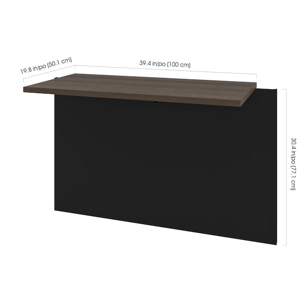 Bestar Connexion 40W Desk Bridge, Antigua & Black - 93820-000052