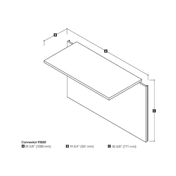 Bestar Connexion 40W Desk Bridge, Antigua & Black - 93820-000052