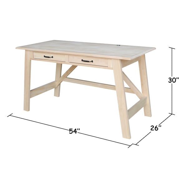International Concepts Serendipity Desk with 2 Drawers, Unfinished - OF-69