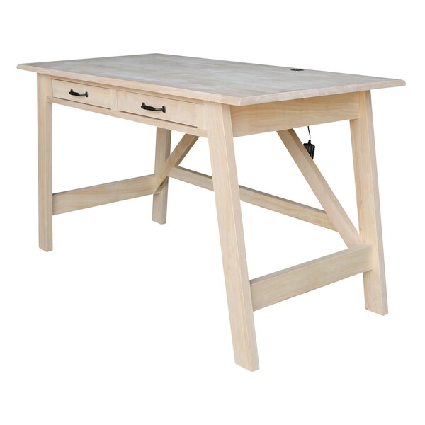 International Concepts Serendipity Desk with 2 Drawers, Unfinished - OF-69