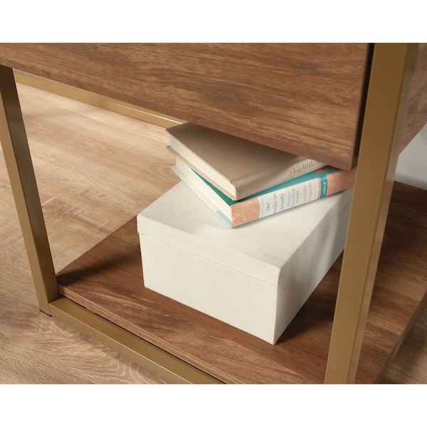 Sauder Single Ped Desk, 20 in D X 29.72 in H, 47.48 in W X Engineered wood, Metal - 431116