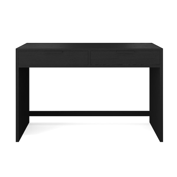 Martha Stewart Kayden Home Office Modular 2 Drawer Desk in Black w/Oil Rubbed Bronze Hardware - NAN-PS-23519-BK-BK-MS