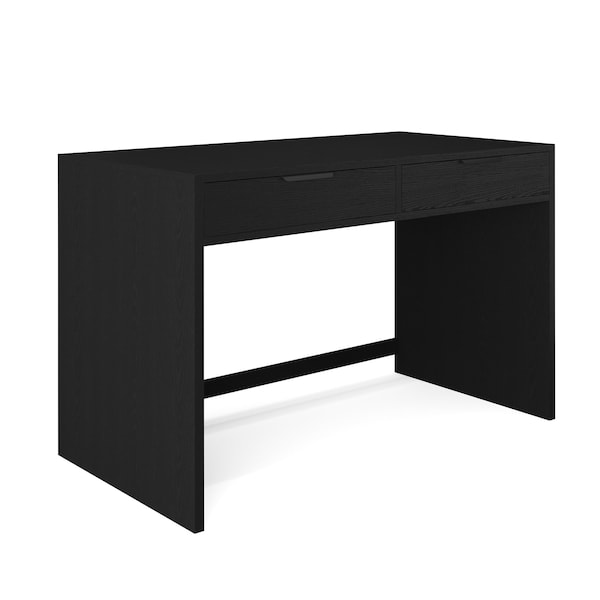 Martha Stewart Kayden Home Office Modular 2 Drawer Desk in Black w/Oil Rubbed Bronze Hardware - NAN-PS-23519-BK-BK-MS