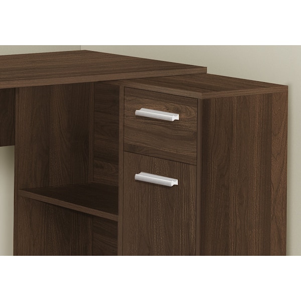Monarch Specialties Computer Desk, Home Office, Corner, Storage Drawers, 46 in.L, L Shape, Work, Laptop, Walnut Laminate - I 7348