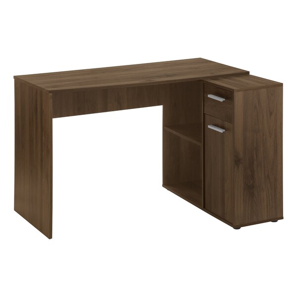 Monarch Specialties Computer Desk, Home Office, Corner, Storage Drawers, 46 in.L, L Shape, Work, Laptop, Walnut Laminate - I 7348