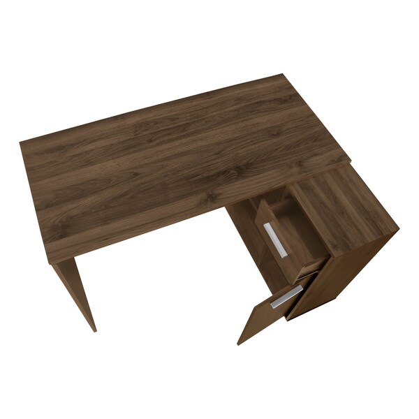 Monarch Specialties Computer Desk, Home Office, Corner, Storage Drawers, 46 in.L, L Shape, Work, Laptop, Walnut Laminate - I 7348