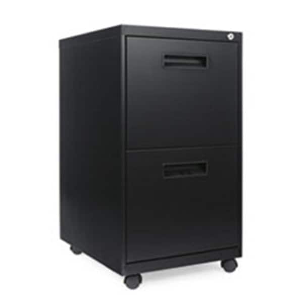 Fine-Line Two-Drawer Metal Pedestal File - Black - 27.75 x 14.87 x 19.12 in. - FI3200156