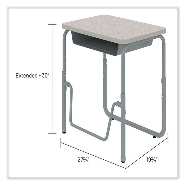 Safco Desks, 19.75" D X 22"; 30" H, 27.75" W X Pebble Gray - 1222GR