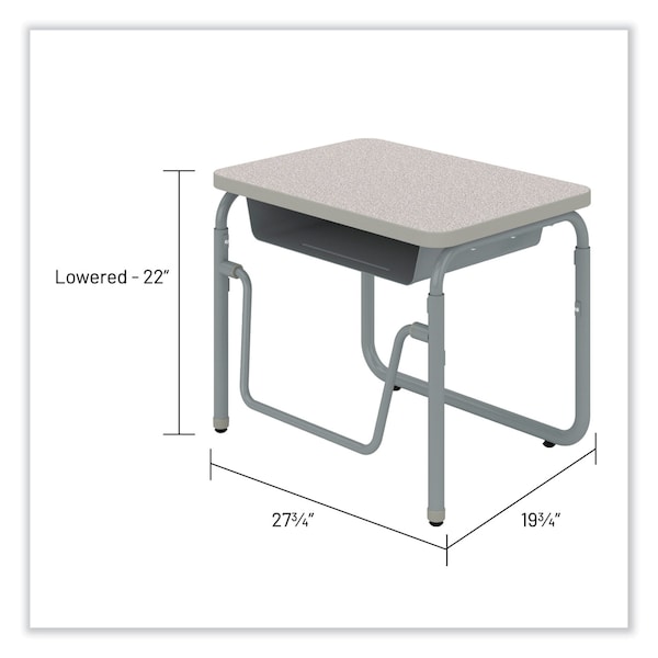 Safco Desks, 19.75" D X 22"; 30" H, 27.75" W X Pebble Gray - 1222GR