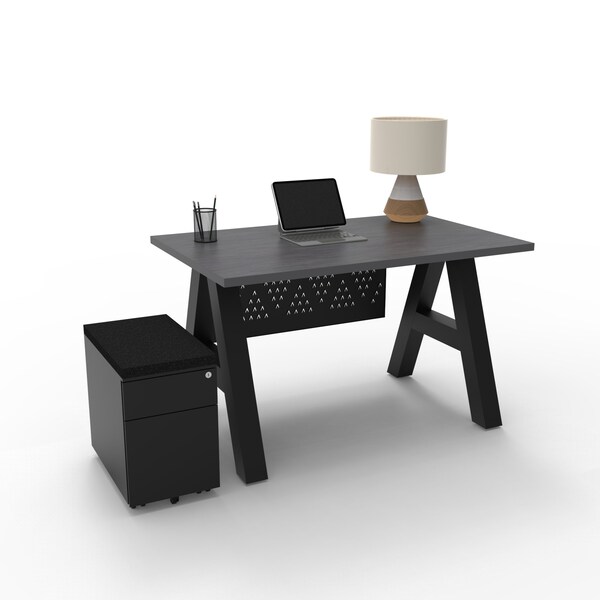 We'Re It A-Frame Writing Desk W/ Modesty Panel & Storage, 24 in D X 30 in H, 48 in W X Laminate - AF4824-MOD-PED-6307