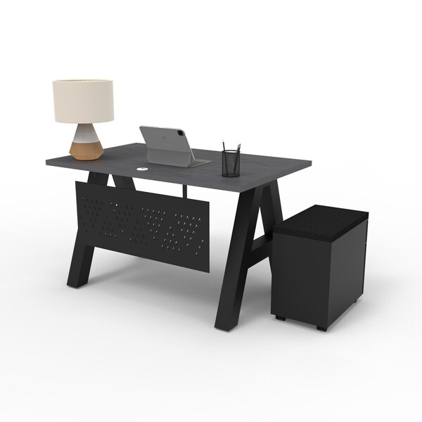 We'Re It A-Frame Writing Desk W/ Modesty Panel & Storage, 24 in D X 30 in H, 48 in W X Laminate - AF4824-MOD-PED-6307