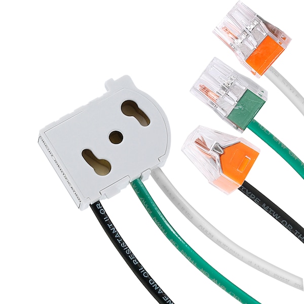 Leviton Recep Wiring Mod, 125Vac, 6In, Stranded - MSTWL-WST