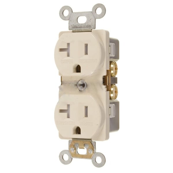American Imaginations 20 AMP Rectangle Ivory Electrical Receptacle Plastic-Aluminum - AI-36841