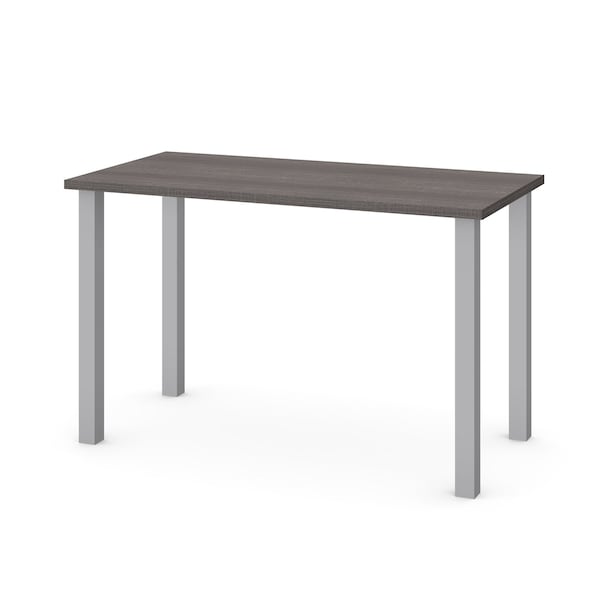 Bestar Universel 48W Table Desk with Square Metal Legs, Bark Grey - 65855-47