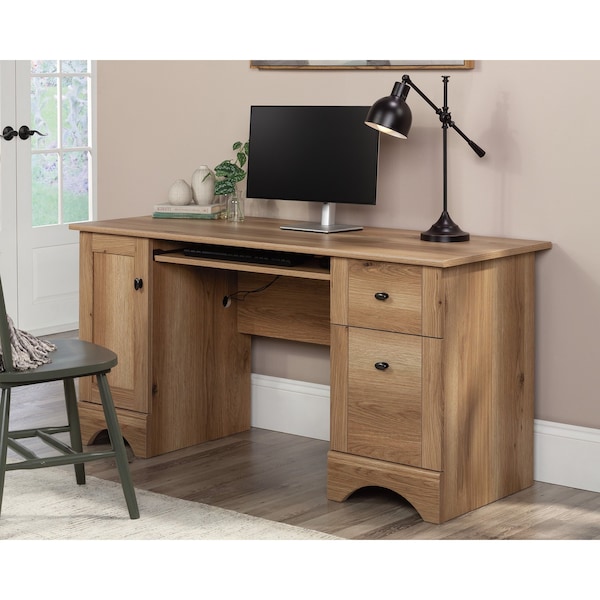 Sauder Computer Desk, 23.46 in D X 29.02 in H, 59.45 in W X Engineered wood - 433952