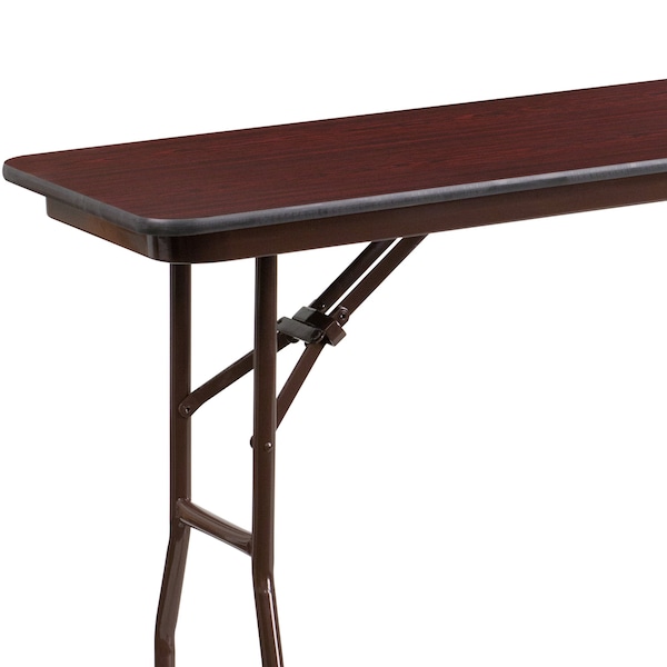Flash Furniture Folding Training Table Training Table, 72" D X 30" H, 18" W X Melamine, Table Top: Laminate - YT-1872-MEL-WAL-GG