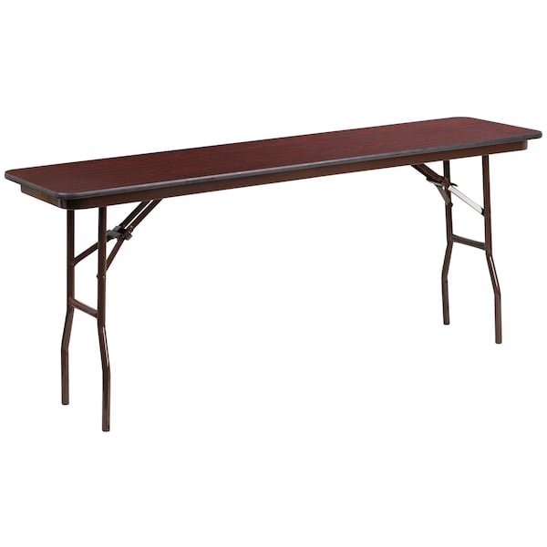 Flash Furniture Folding Training Table Training Table, 72" D X 30" H, 18" W X Melamine, Table Top: Laminate - YT-1872-MEL-WAL-GG