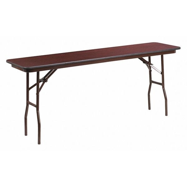 Flash Furniture Folding Training Table Training Table, 72" D X 30" H, 18" W X Melamine, Table Top: Laminate - YT-1872-MEL-WAL-GG