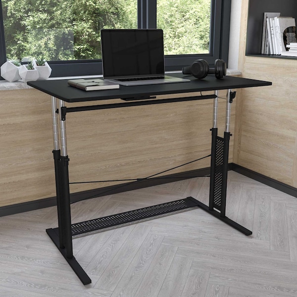 Flash Furniture Black Adjustable Office Table - NAN-JN-21908-GG