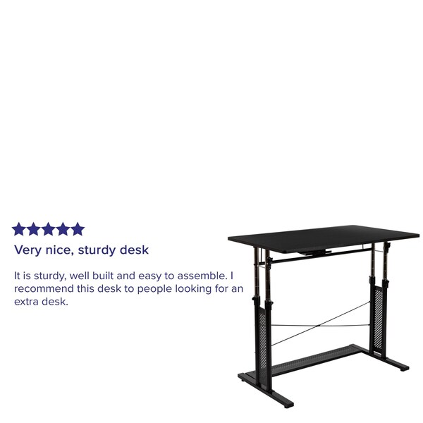Flash Furniture Black Adjustable Office Table - NAN-JN-21908-GG