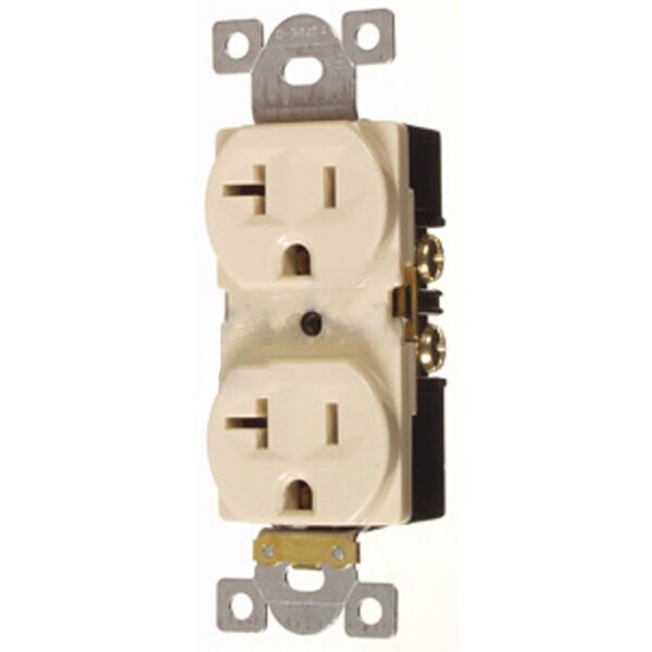 American Imaginations 20 AMP Rectangle Ivory Electrical Receptacle Plastic-Aluminum - AI-36835
