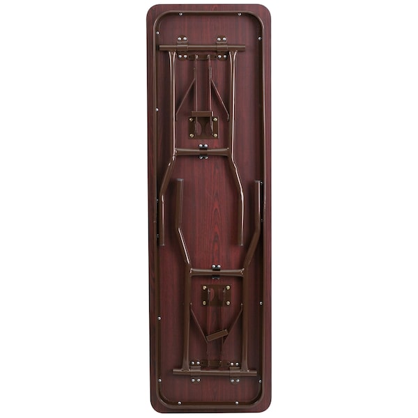 Flash Furniture Folding Training Table Training Table, 60" D X 30" H, 18" W X Laminate, Mahogany - YT-1860-HIGH-WAL-GG