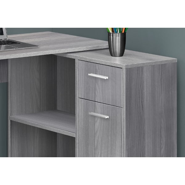 Monarch Specialties Computer Desk, Home Office, Corner, Storage Drawers, 46"L, L Shape, Work, Laptop, Laminate, Grey - I 7351
