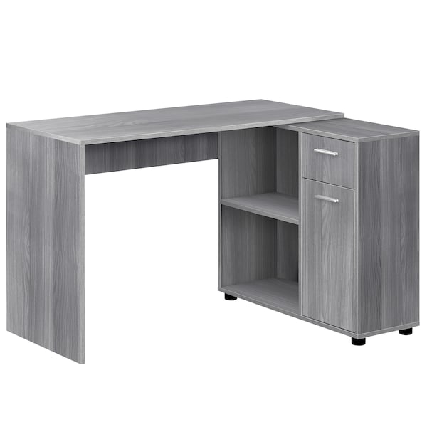 Monarch Specialties Computer Desk, Home Office, Corner, Storage Drawers, 46"L, L Shape, Work, Laptop, Laminate, Grey - I 7351