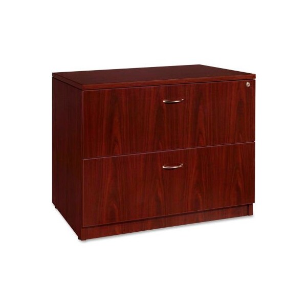 Sp Richards Lorell 2-Drawer Lateral File - 35"W x 22"D x 29-1/2"H - Mahogany - Essentials Series - LLR69399