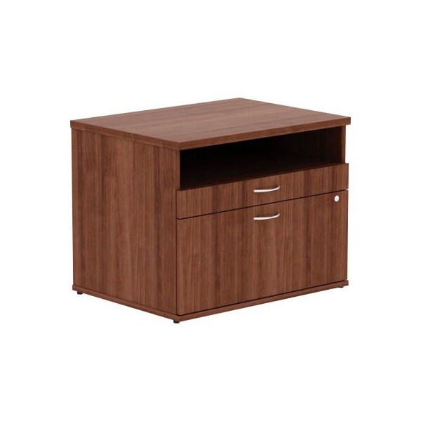 Lorell Lorell Open Shelf File Cabinet Credenza - Walnut - Relevance Series - LLR16231