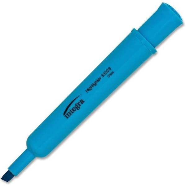 Integral Integra ITA33323 Chisel Tip Desk Highlighter - Fluorescent Blue - ITA33323