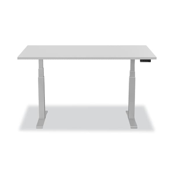 Fellowes Desks, 24 in D X 48" W X Laminate; Plastic; Wood, Gray - 9649401