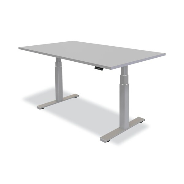 Fellowes Desks, 24 in D X 48" W X Laminate; Plastic; Wood, Gray - 9649401