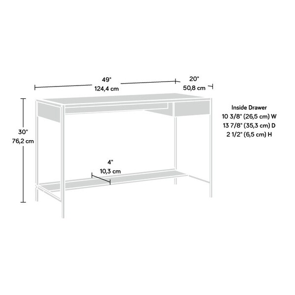 Sauder 20 in D X 30 in H, 48.98 in W X Engineered wood, Metal - 431219
