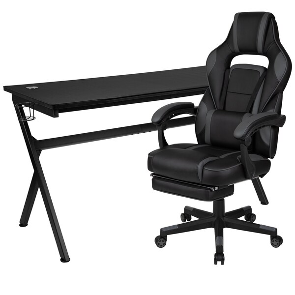Flash Furniture 30.375 H, 55.125 W X Black - BLN-X40D1904L-BK-GG