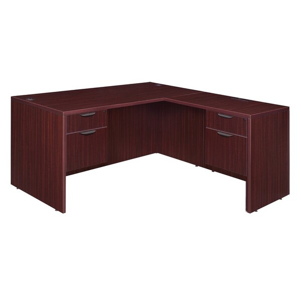 Regency Regency Legacy 71 x 35 in. L Desk with Double Pedestal Drawer Unit- Mahogany - LLD7135MH