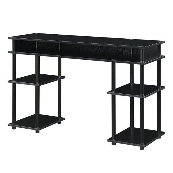 Convenience Concepts Designs2Go No Tools Student Desk with Shelves, Black - HI2540483