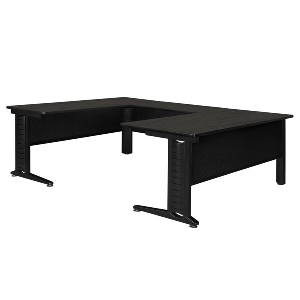 Regency Fusion U-Desk Shells, 96 D X 29 H, 66 W X Wood, Metal, Ash Grey - MUDS663042AG
