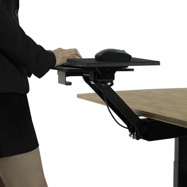 Homeroots Black Ergonomic Under Desk Pull Out Keyboard Sit or Stand Tray - 397721