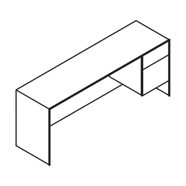 Groupe Lacasse Credenza, Right Ped, Alum Handle, B/F, 72inx20inx29in, Niagara - LAS4YS2072FA