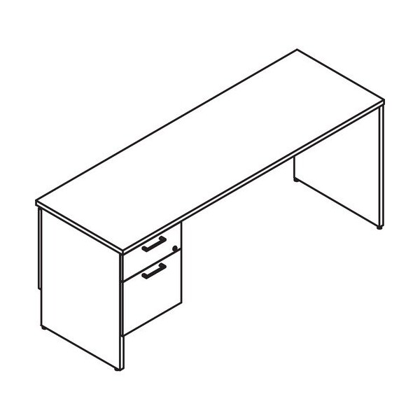 Groupe Lacasse Credenza, Left Single Pedestal, 72inWx20inDx29inH, Hazelnut - LAS31EIF2072SH