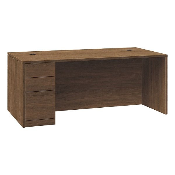 Hon Single Pedestal Desk, 30 in D X 29 1/2 in H, 66 in W X - H105898L.PINCPINC