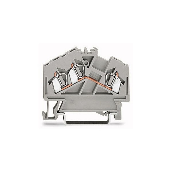 Wago TERMINAL BLOCK SPRING MULTI, 5MM 600V/20A/28-12AWG, 1CON-2CON GREY - 280-641