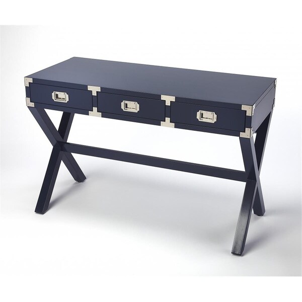 Gfancy Fixtures 30.5 x 46 x 20 in. Dark Blue Campaign Style Desk - GF3102636